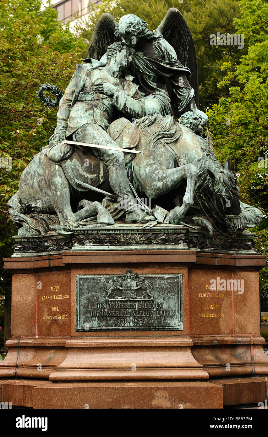 Monument commémorant l'allemande/française Guerre de 1870/71, Hambourg, Allemagne, Europe Banque D'Images