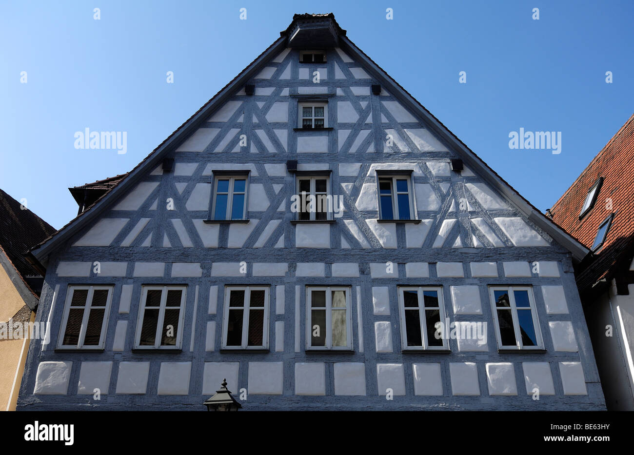 Façade d'une vieille maison à colombage franconien, gunzenhausen, Middle Franconia, Bavaria, Germany, Europe Banque D'Images