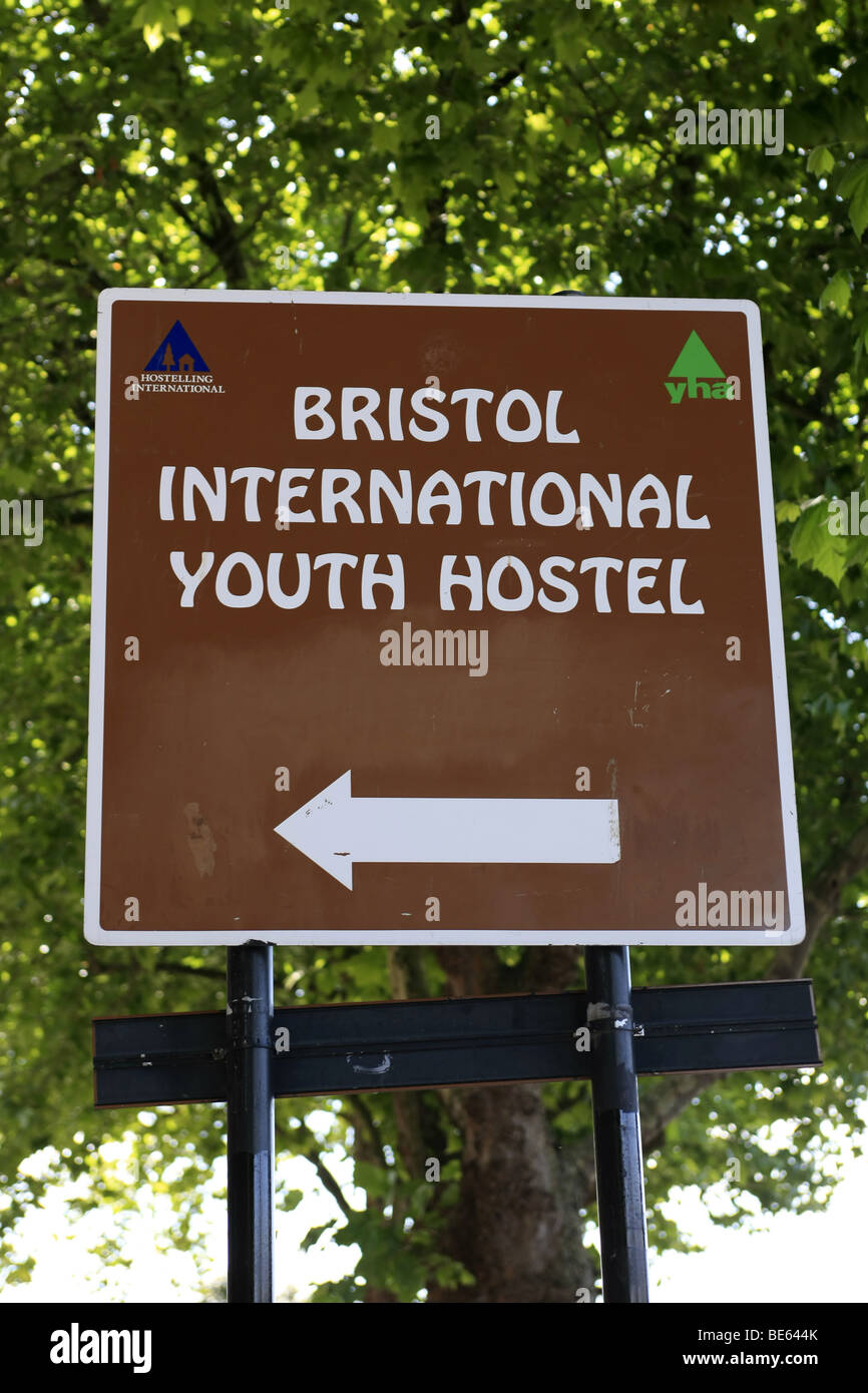 Bristol City International Youth Hostel - panneau YHA Banque D'Images
