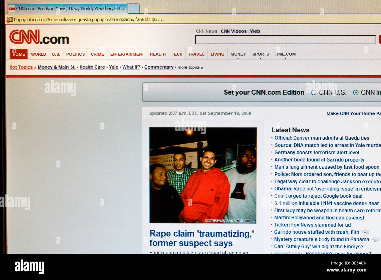 Page Web, CNN Banque D'Images