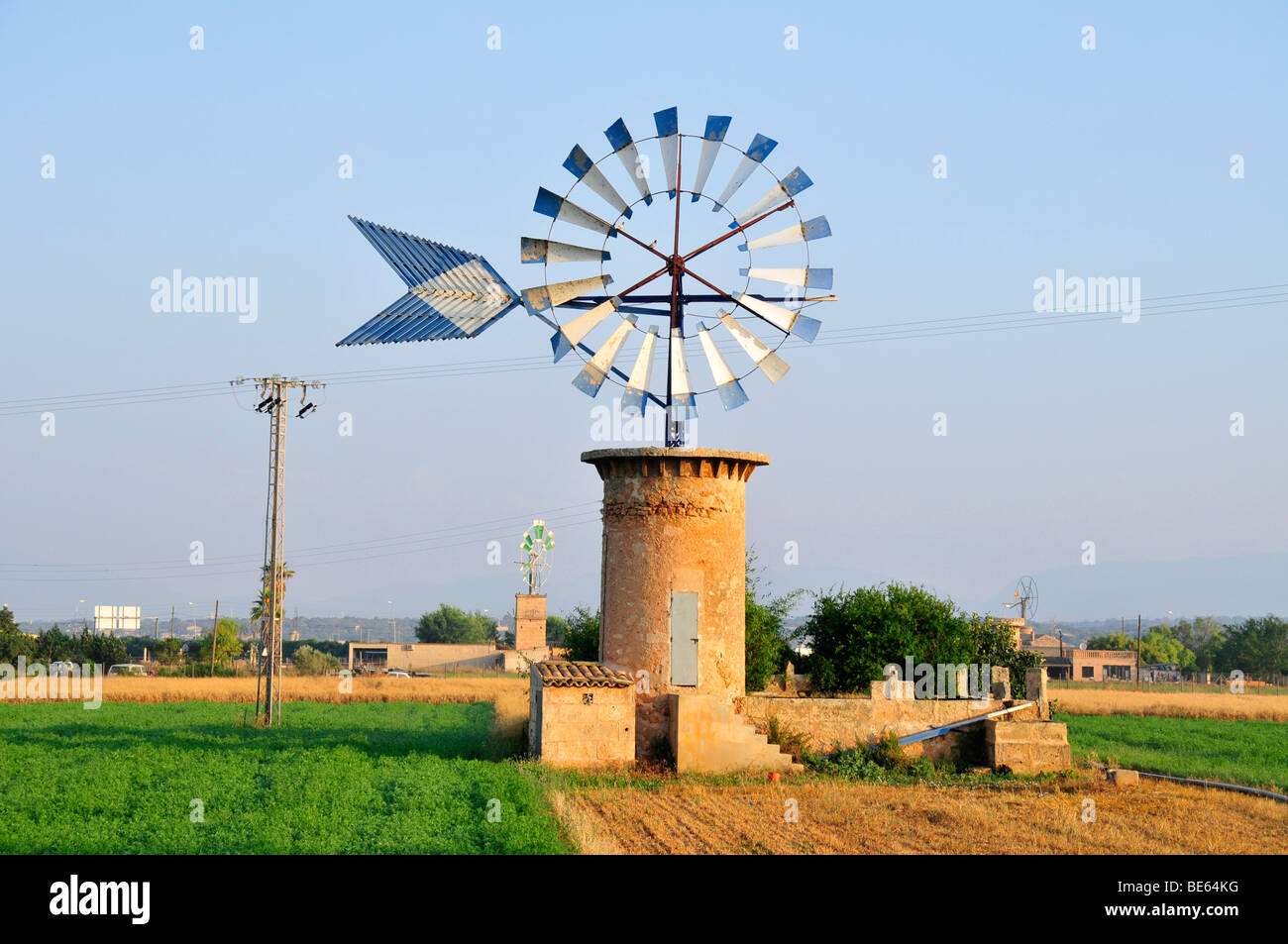 Moulin près de Pont d'Inca, Majorque, Îles Baléares, Espagne, Europe Banque D'Images