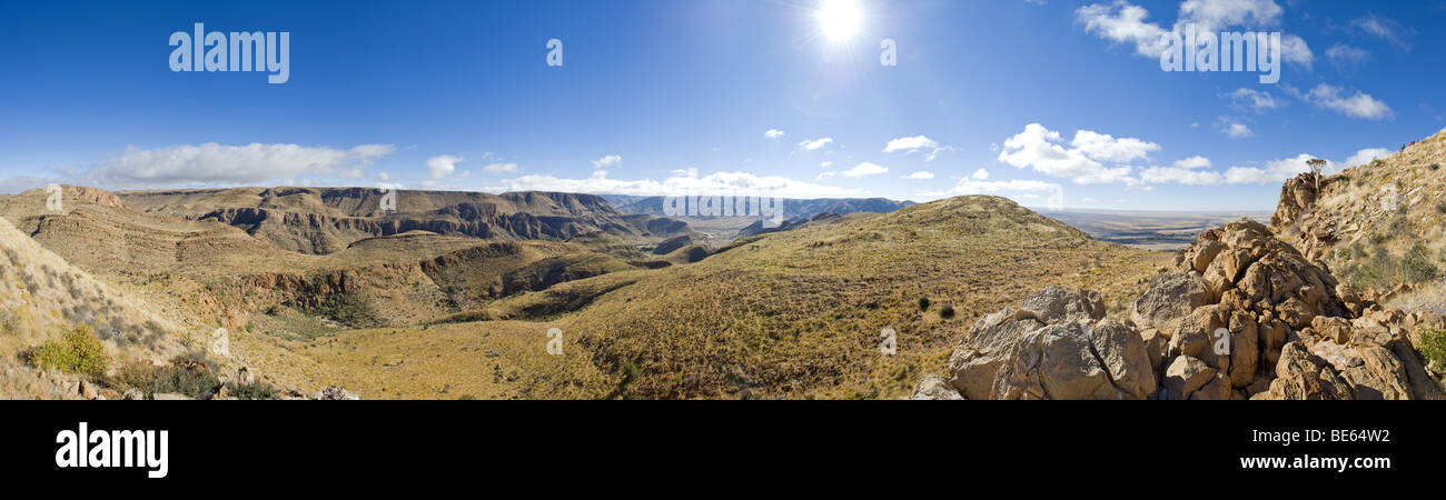 Gorge Quiver Tree dans le Naukluft Mountains, Namibie, Afrique Banque D'Images