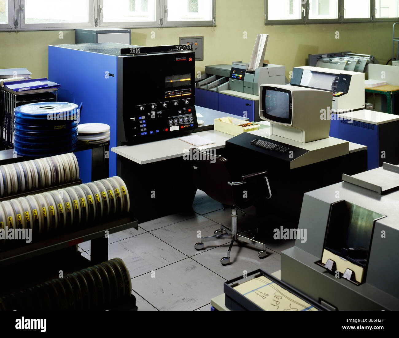 1970 gros ordinateur IBM 370 Banque D'Images