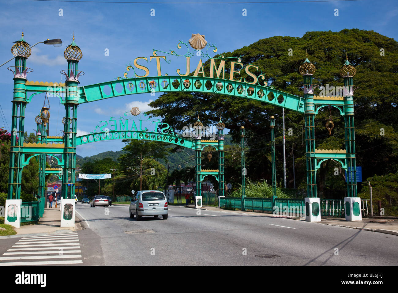 Entrée de quartier St James, à Port of Spain, Trinidad Banque D'Images