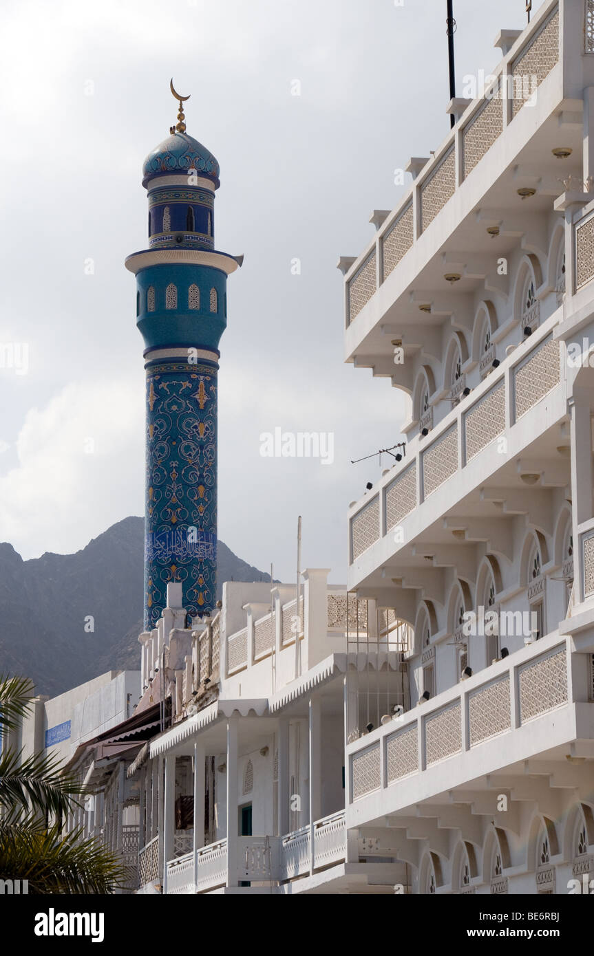 Muscat Mathra Oman muscat muttrah mosque minaret Banque de photographies et d’images ...