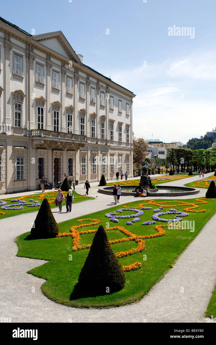 Schloss Mirabell Palace, palais, jardins Mirabellgarten quartier Neustadt, Salzburg, Salzburger Land, de l'état Autriche, Europe Banque D'Images