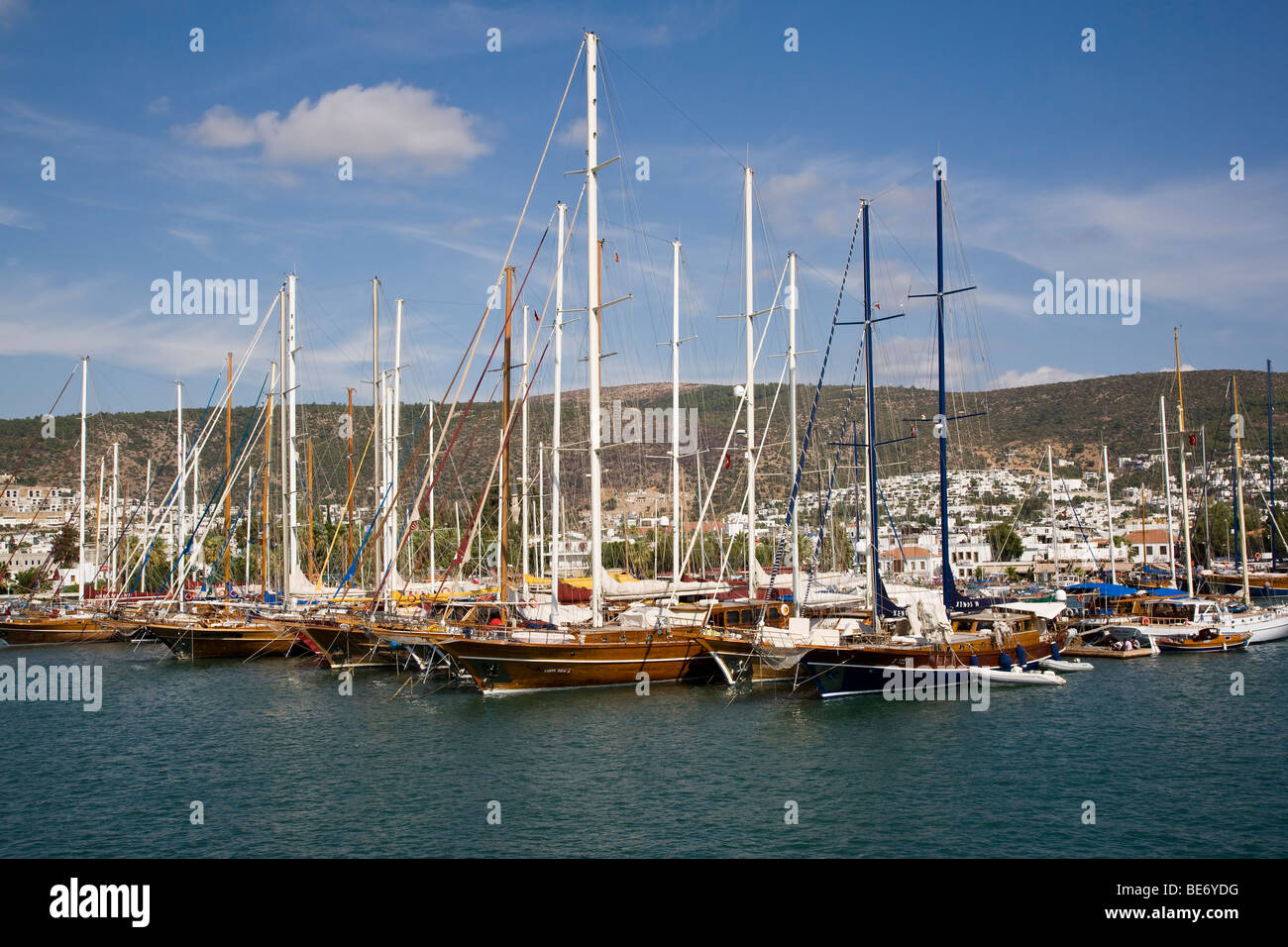 Bateaux amarrés à la Marina de Bodrum Turquie Banque D'Images