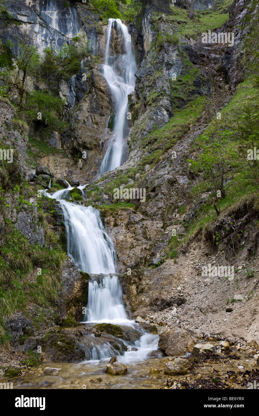 Cascade dans Oberautal, détail, Achenkirch, gamme de Karwendel, Tyrol du Nord, l'Autriche, Europe Banque D'Images