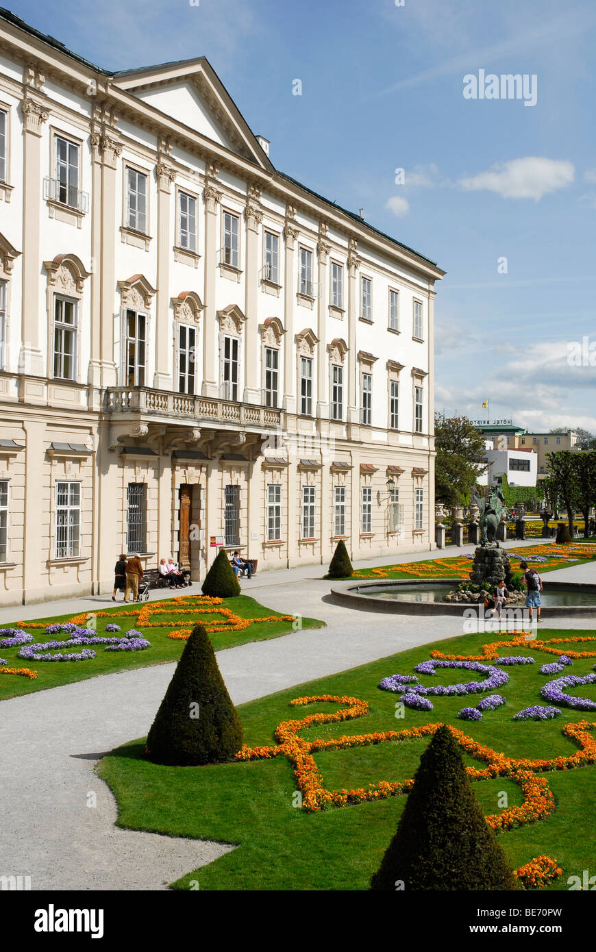 Schloss Mirabell Palace, palais, jardins Mirabellgarten quartier Neustadt, Salzburg, Salzburger Land, de l'état Autriche, Europe Banque D'Images