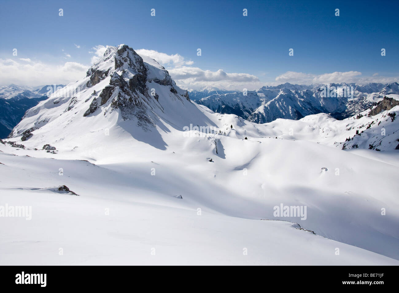 Baguette magique Haidachstell dans la montagne en hiver Rofan, Tyrol, Autriche, Europe Banque D'Images