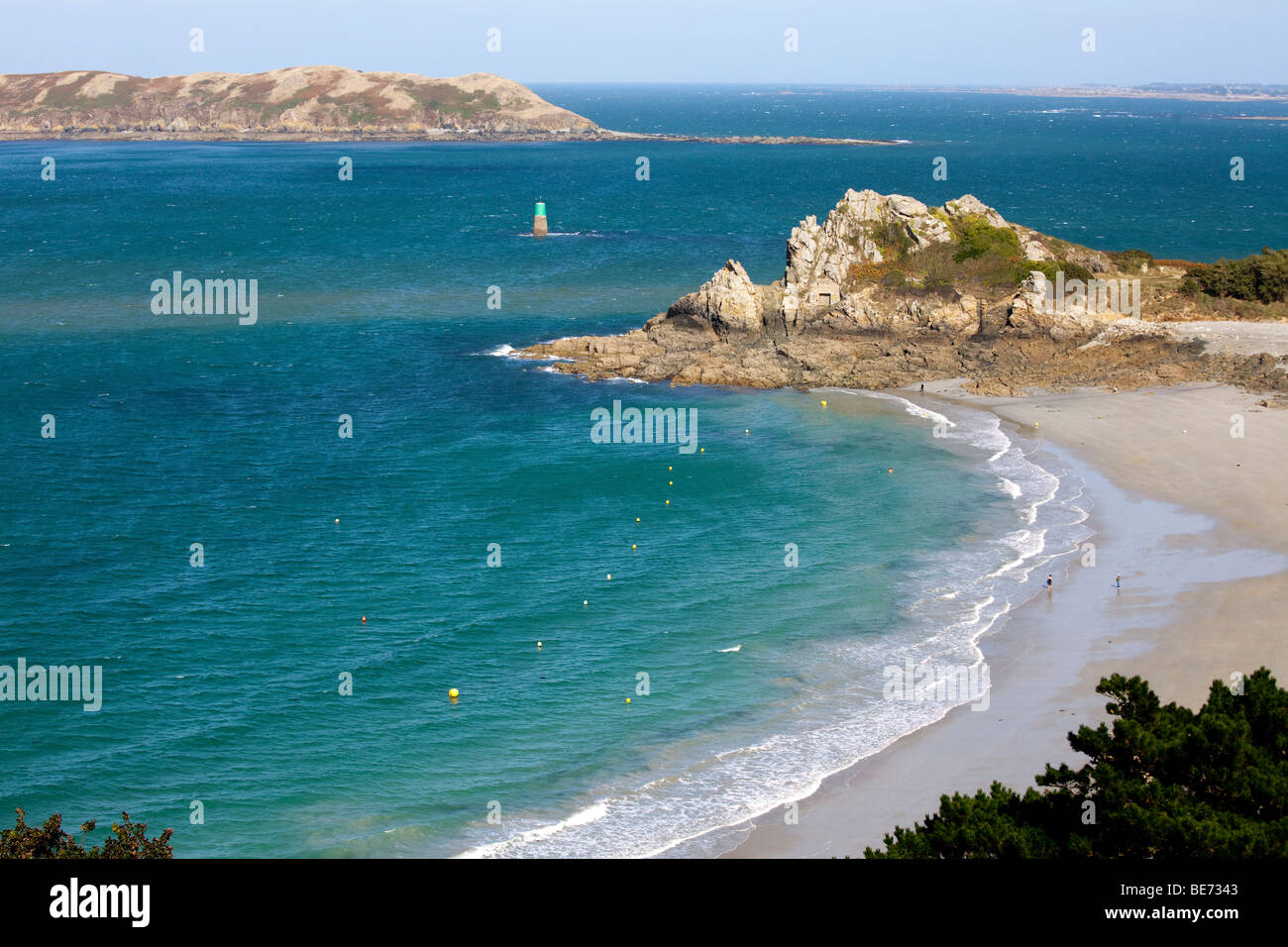 La plage de perros guirec , Bretagne, France, Côte d'armor Banque D'Images