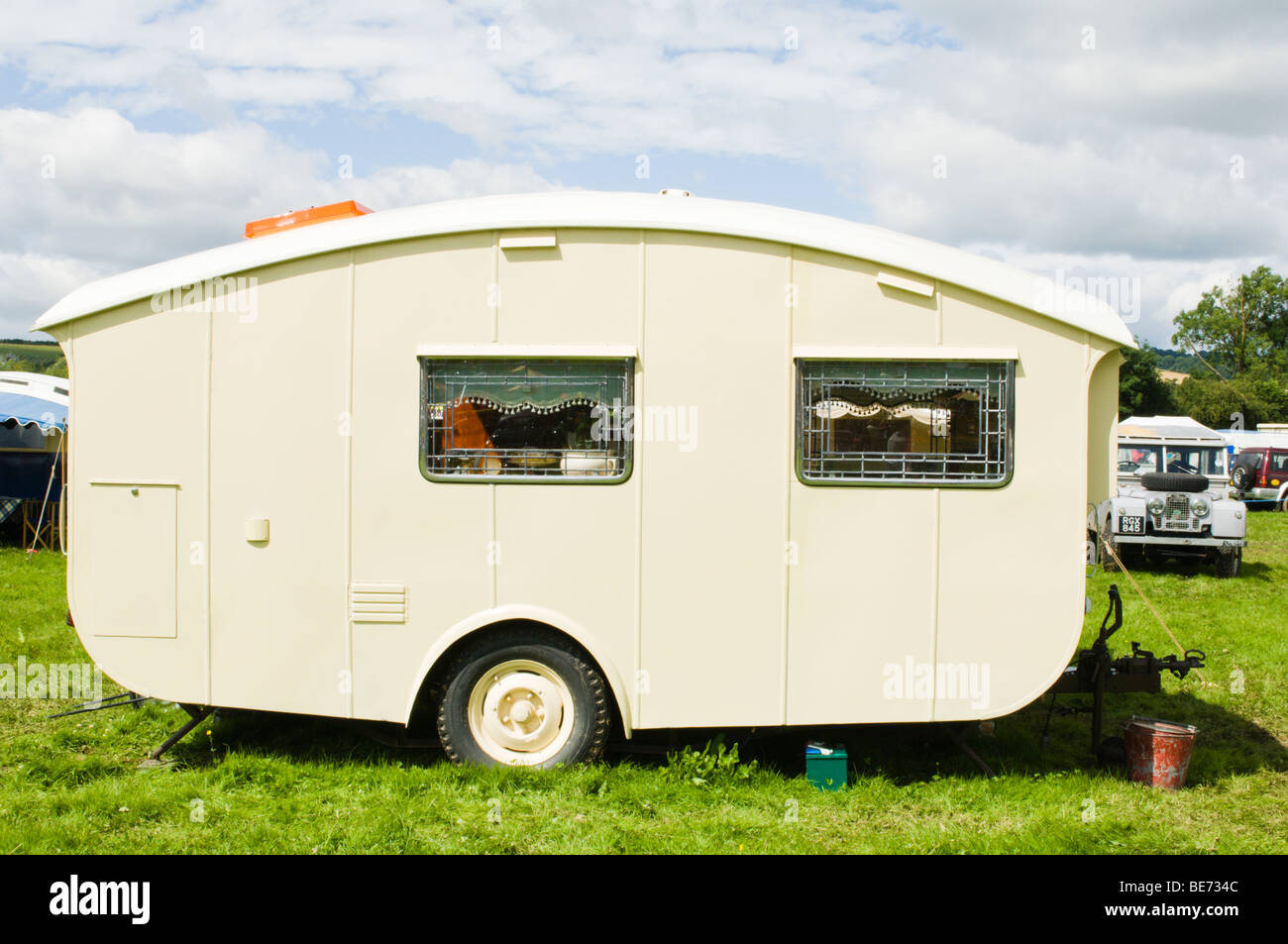 1949 Burlingham Lindale Garstang caravane à un festival country et rallye Banque D'Images