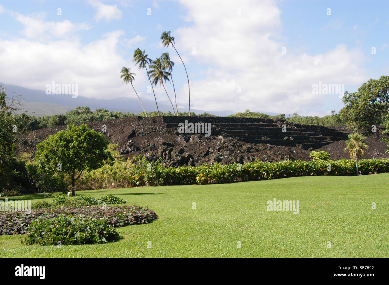 Murs de Piilanihale Heiau à Dignac sur Gardens à Maui Banque D'Images