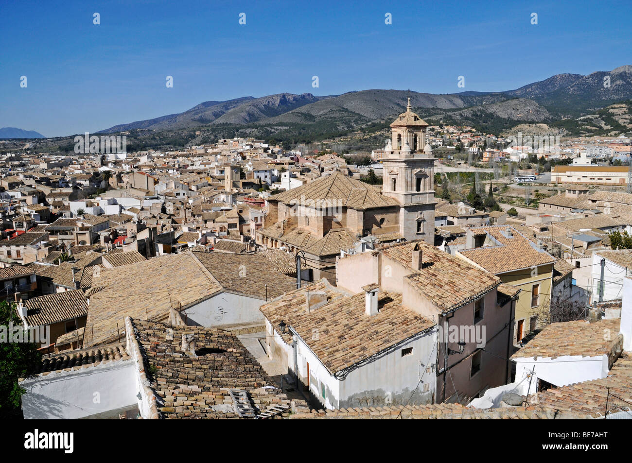 Cityscape, toits, église, Caravaca de la Cruz, ville sacrée, Murcia, Espagne, Europe Banque D'Images