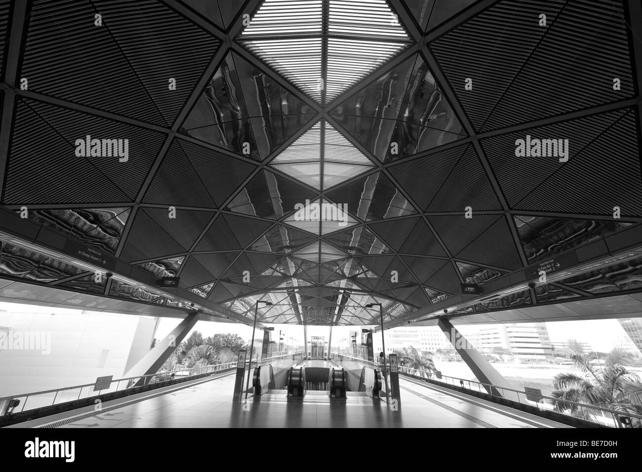 La station de MRT de Singapour, de l'Expo. Sir Norman Foster and Partners, architectes. Banque D'Images