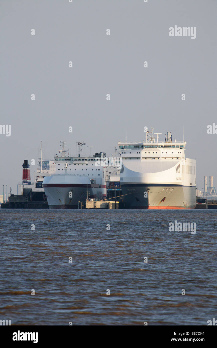 Les navires à quai pour le chargement à North Killingholme Haven, Rivière Humber Lincolnshire Banque D'Images