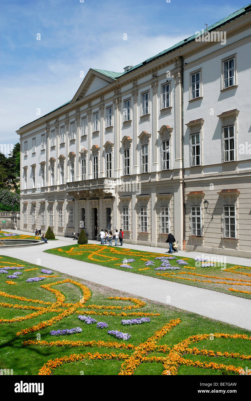 Schloss Mirabell Palace, palais, jardins Mirabellgarten quartier Neustadt, Salzburg, Salzburger Land, de l'état Autriche, Europe Banque D'Images