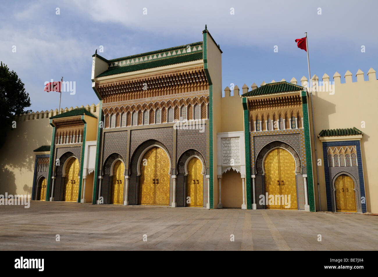 Maroc ; Fes ; Dar El Makhzen ; Royal Palace Gates Banque D'Images