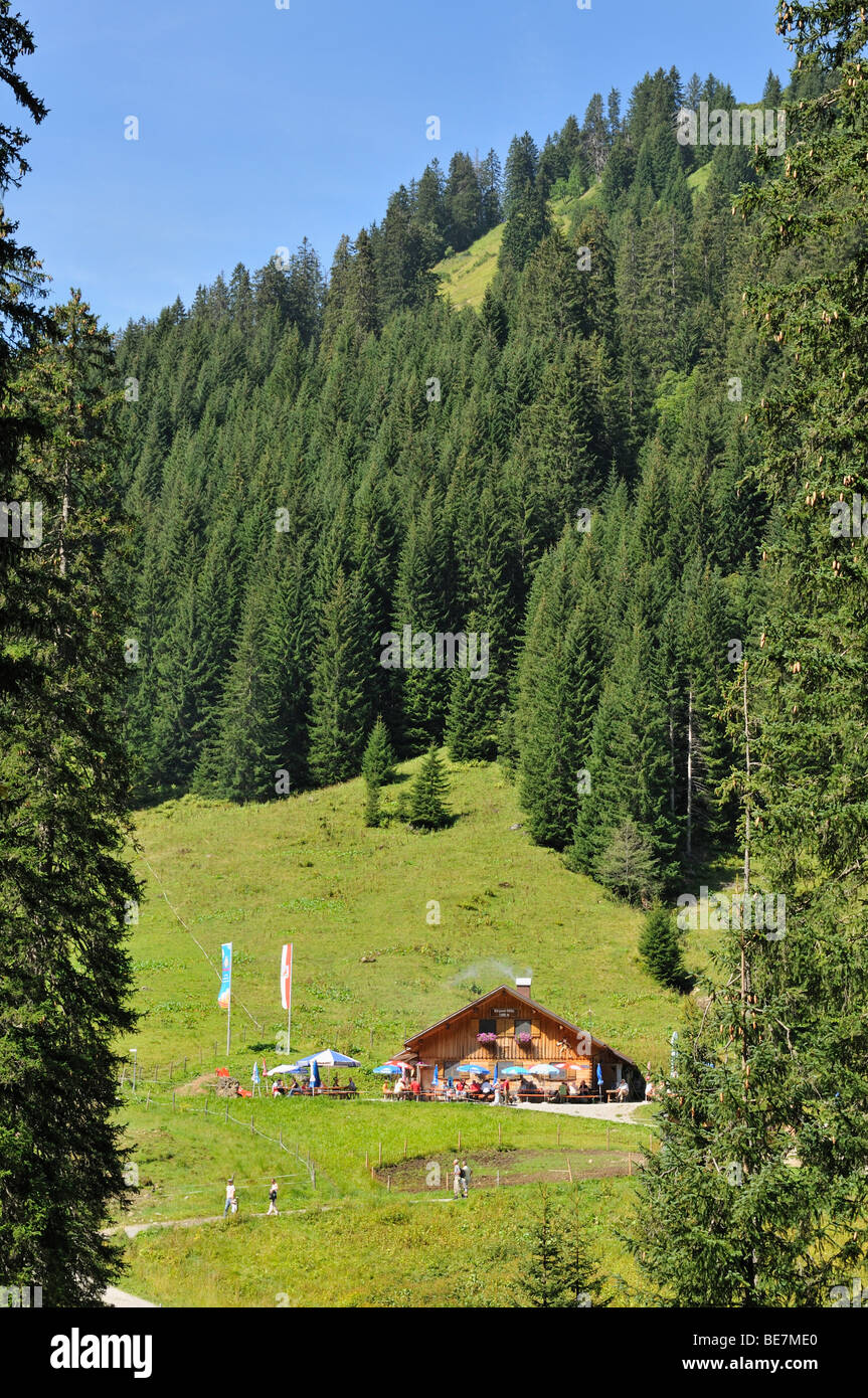 (Baergund Baergunt) Hut, vallée de Kleinwalsertal, peu de Walser, Vorarlberg, Autriche, Alpes Allgaeu, Europe Banque D'Images