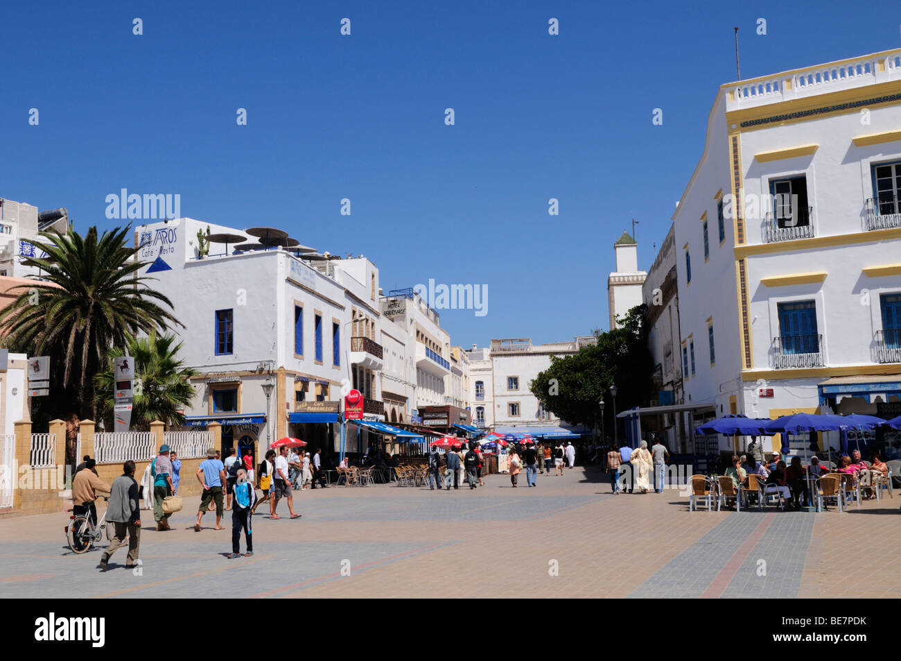 Place Moulay Hassan, Essaouira, Maroc Banque D'Images