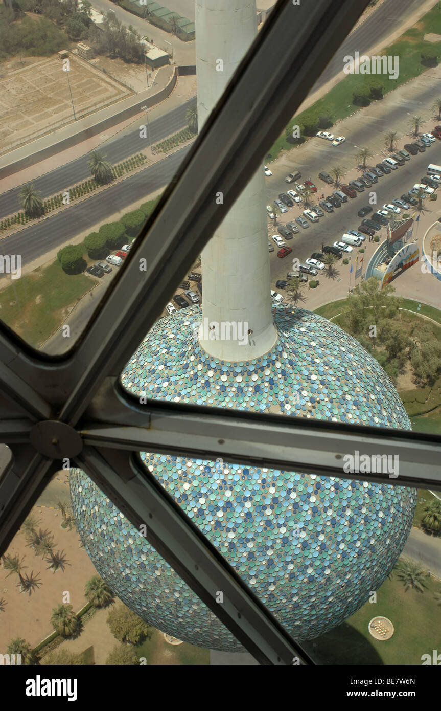 Vue depuis le pont d'observation Kuwait Towers Kuwait City Banque D'Images