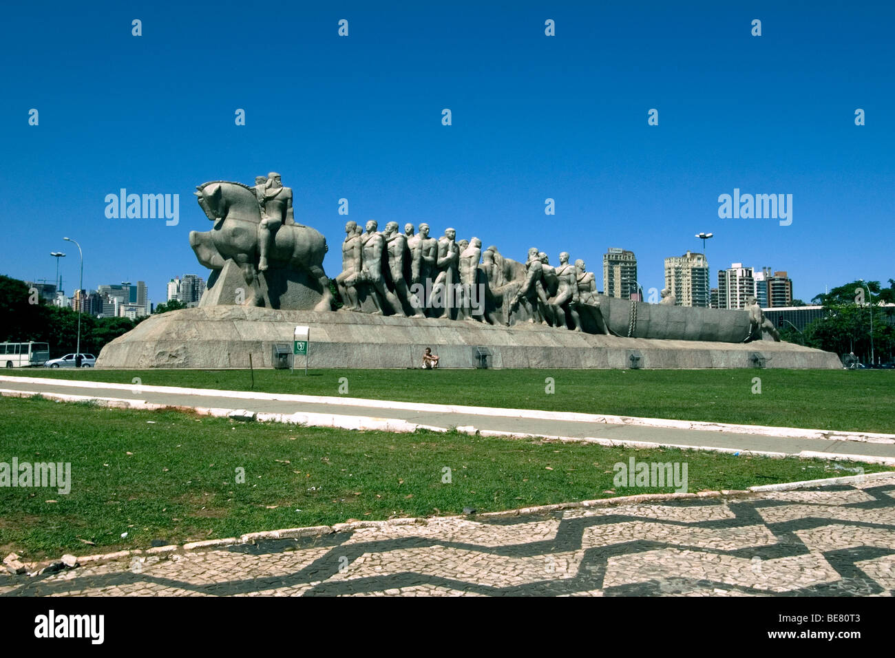 Monument à la Bandeiras, pionniers de Sao Paulo, la sculpture faite par le célèbre artiste Victor Brecheret - São Paulo, Brésil Banque D'Images