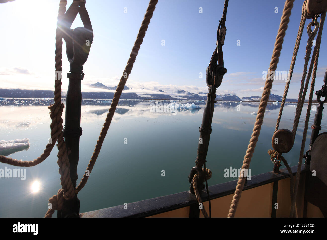La glace flottante dans Kongsfjorden, France Banque D'Images