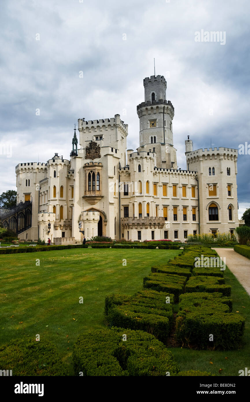 Hrad, château de Hluboka nad Vltavou, en Bohême du Sud, République Tchèque, Europe Banque D'Images