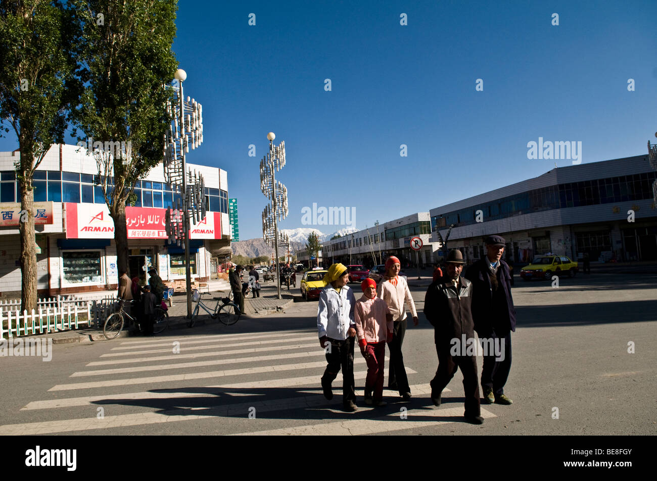 Tashkurgan est la ville principale dans le comté autonome tadjik près de la frontière de la Chine et le Tadjikistan et le Pakistan. Banque D'Images