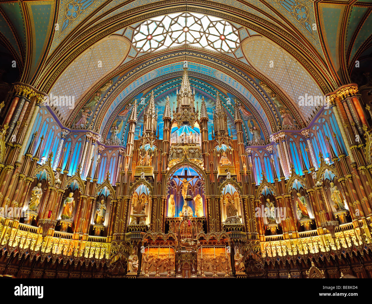 Canada Québec Montréal vue de l'intérieur de la Cathédrale Notre-Dame Banque D'Images