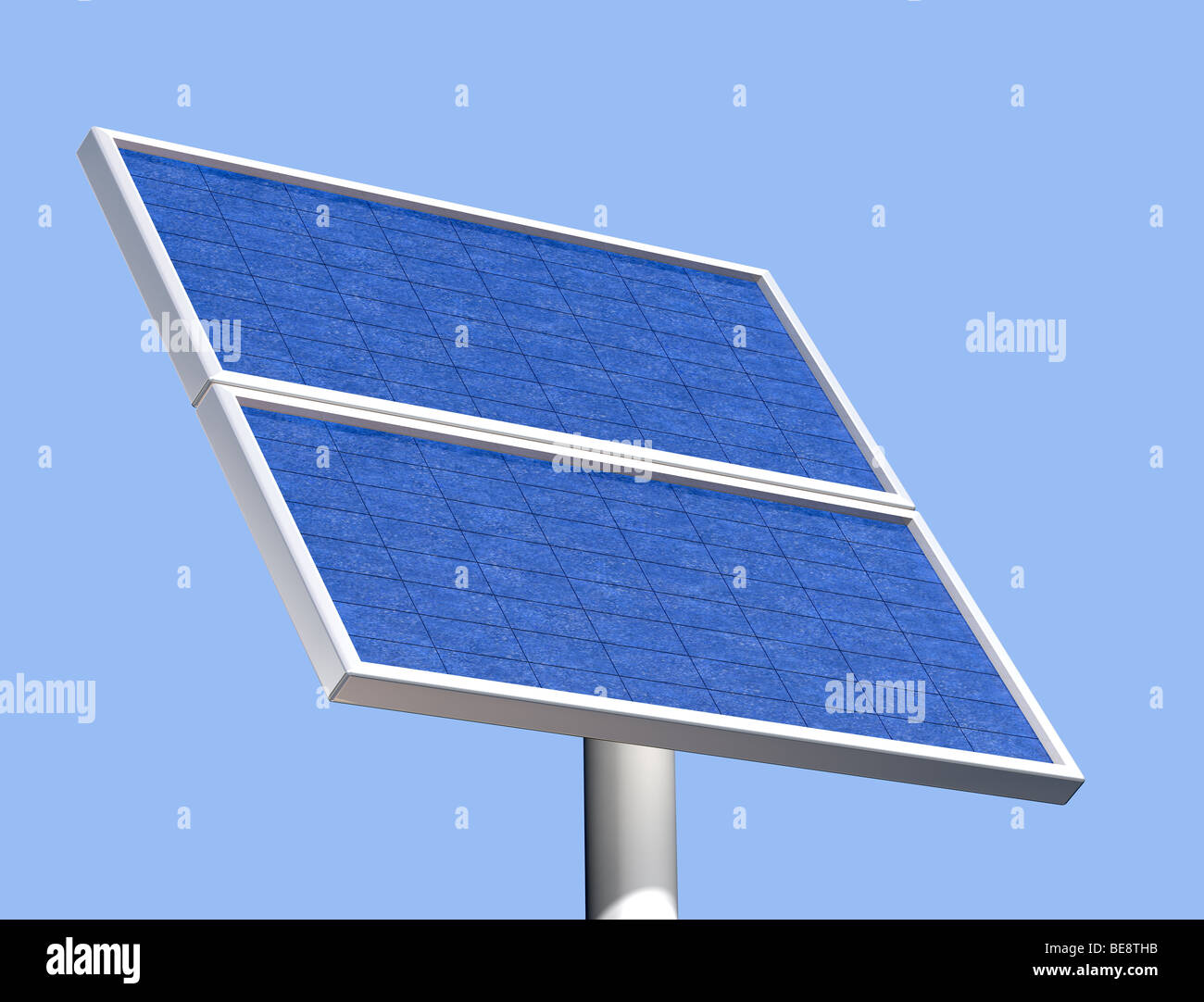 Illustration d'un panneau solaire sur une claire journée d'été Banque D'Images