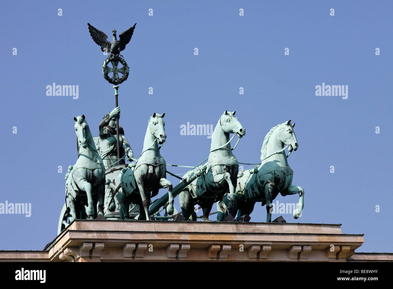 À la Quadriga Brandenburger Tor (Porte de Brandebourg, Berlin, Germany, Europe Banque D'Images