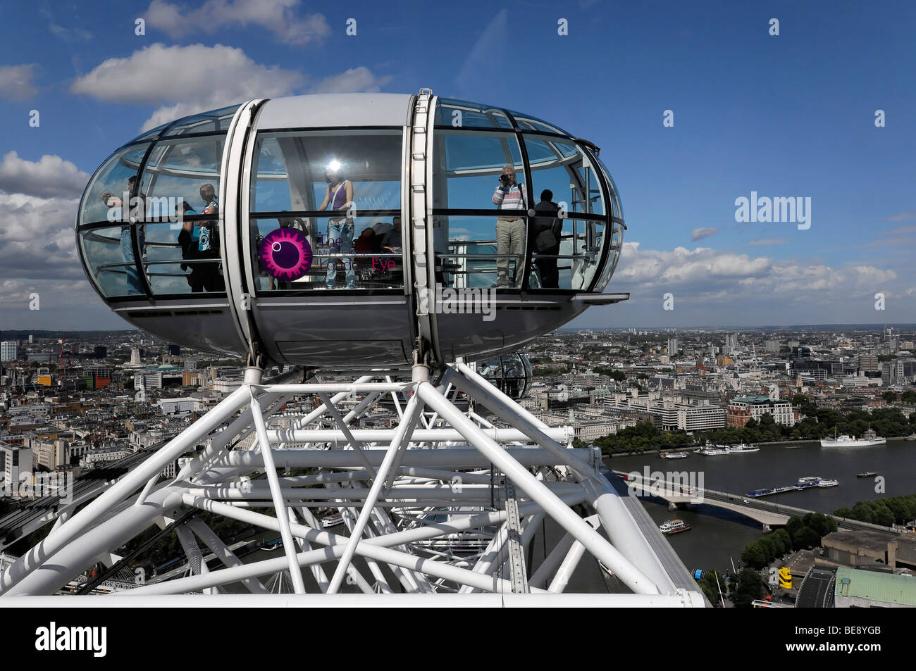Cabine de l'Roues du millénaire sur la Tamise, le London Eye, Grande Roue,  Londres, Angleterre, Royaume-Uni, Europe Photo Stock - Alamy