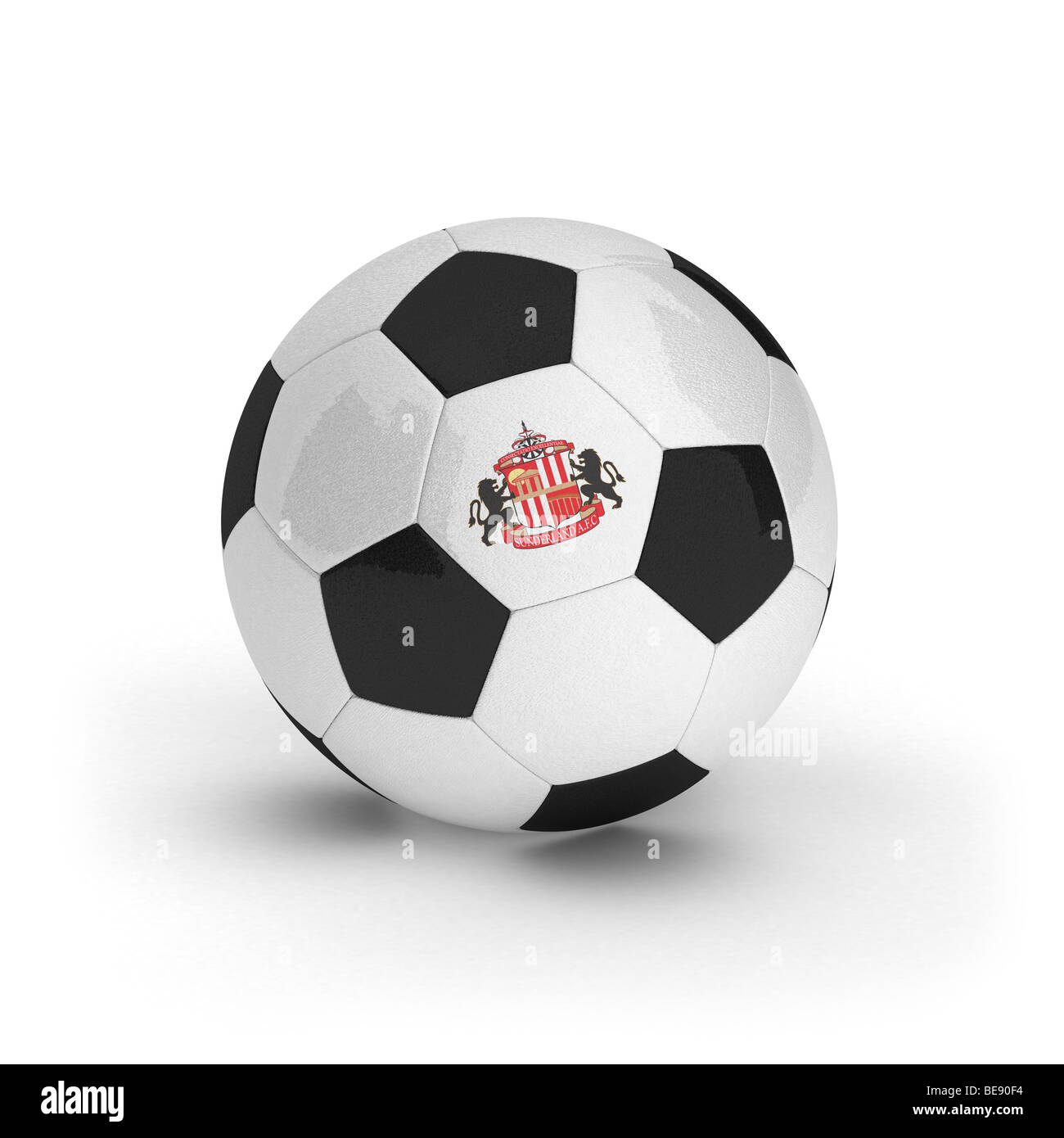 Sunderland Association Football Club emblème sur un ballon de foot Banque D'Images