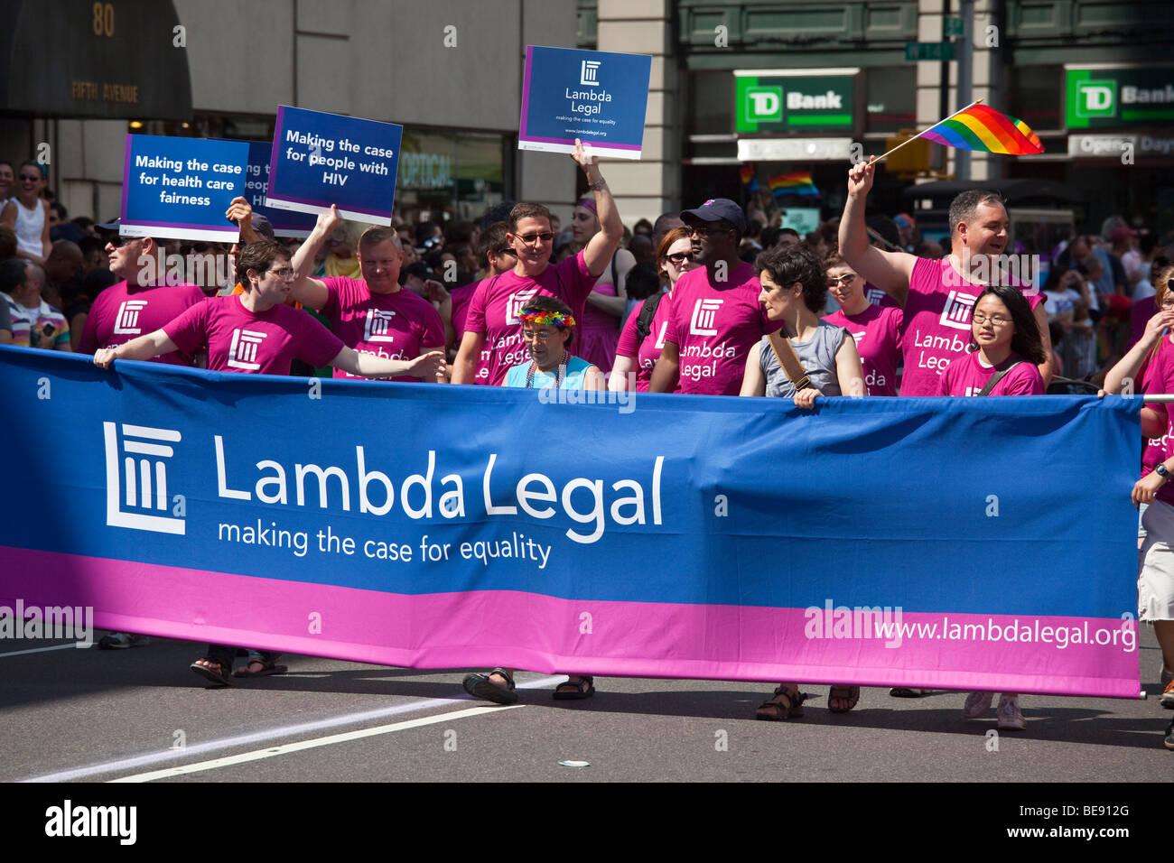 Lamda légales à la Gay Pride Parade à Manhattan, New York City Banque D'Images