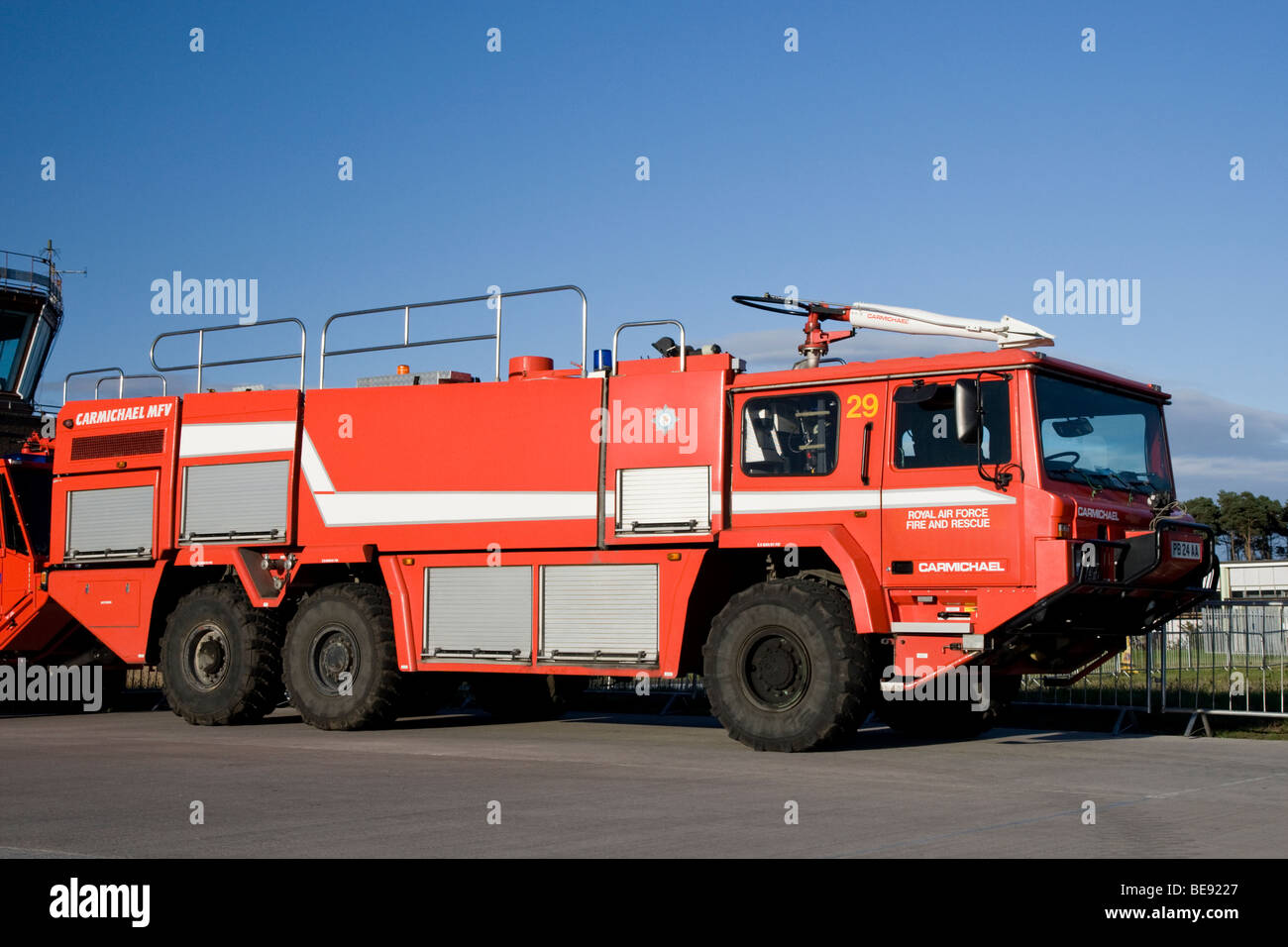 MFV crash tender Carmichael une partie de la RAF à la section Incendie RAF LEUCHARS, Fife. Banque D'Images
