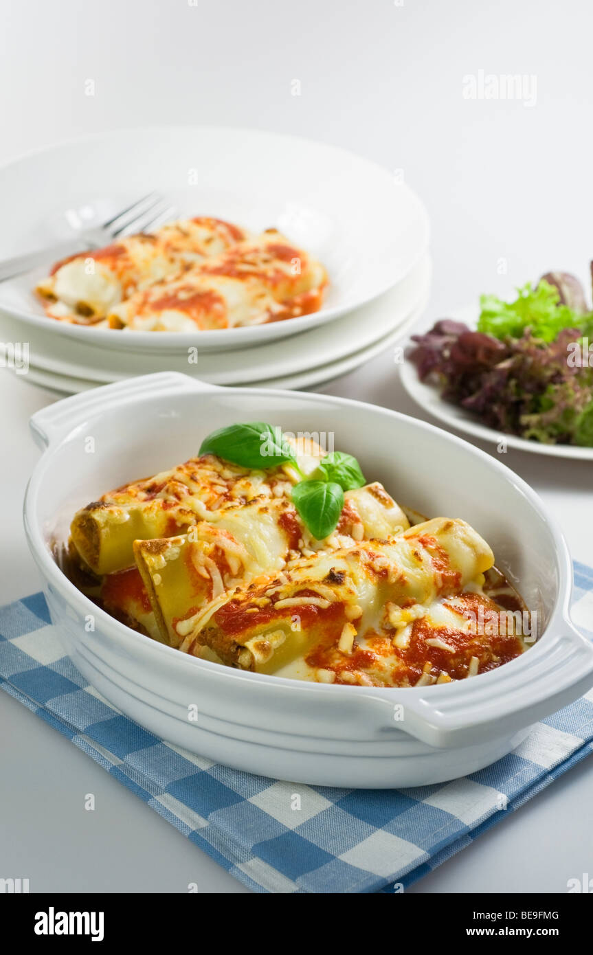 Cuisine Italienne Italie Cannelloni Banque D'Images