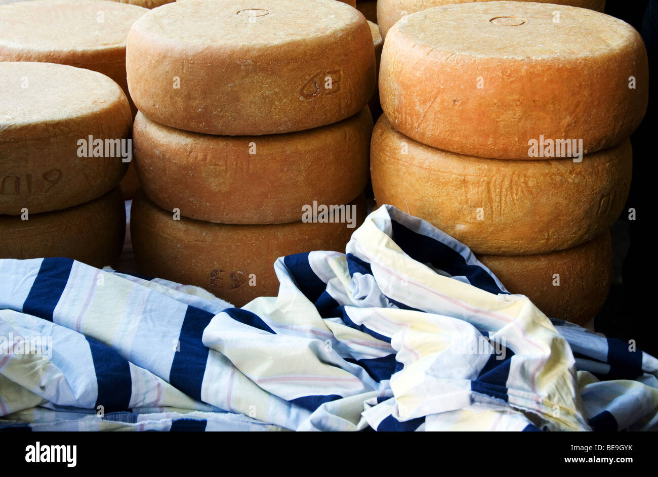 Fromage de chèvre traditionnel de la vallée d'Ossau (64) Banque D'Images