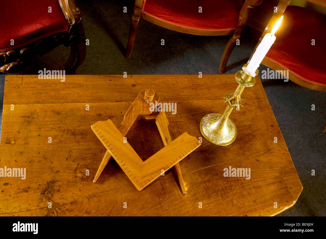 La Franc-maçonnerie : compas et équerre Banque D'Images