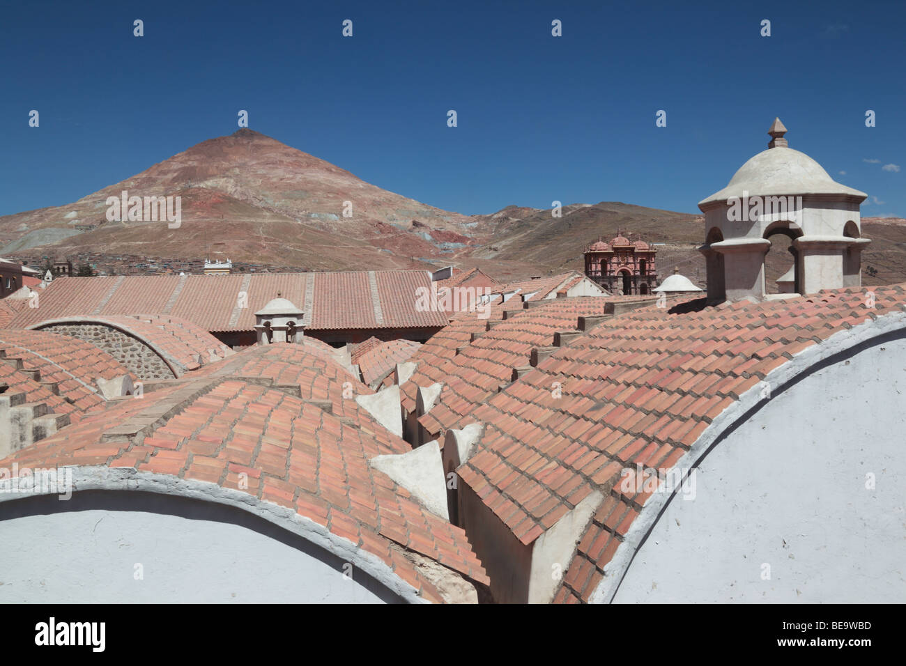 Vue sur toit de la Casa de la Moneda / Royal Mint à Cerro Rico Potosi , , Bolivie Banque D'Images