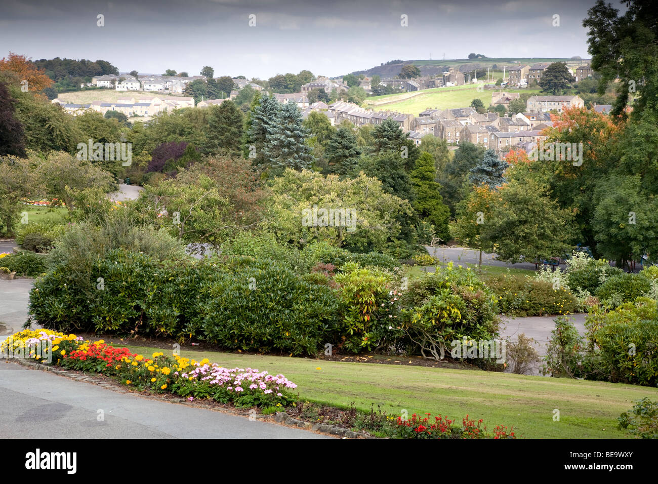 CENTRAL PARK À Haworth, un village perché non loin de Bradford dans le coeur du West Yorkshire's Bronte Country. Banque D'Images
