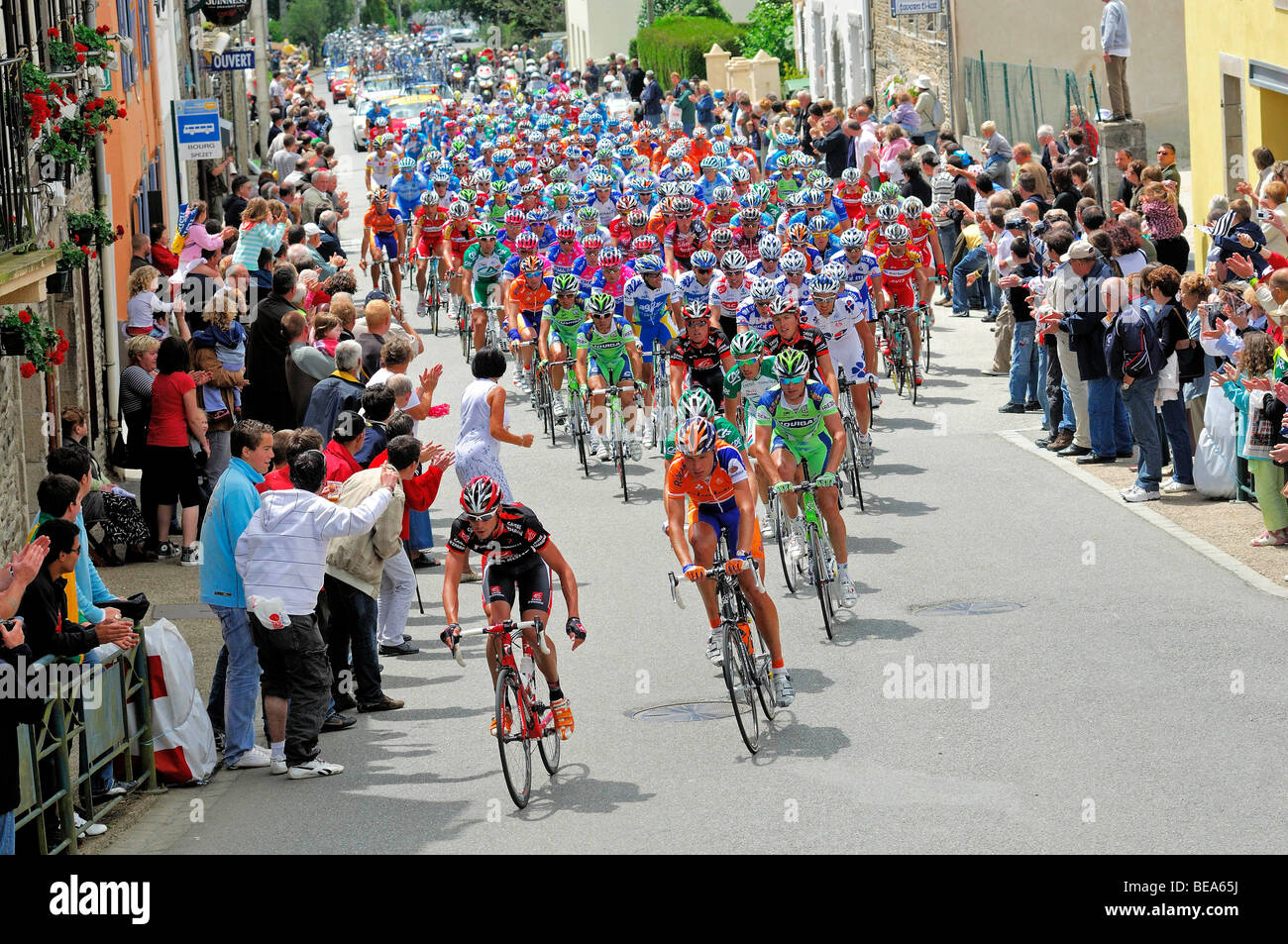 Spézet (29) : 1ère étape du cycliste Tour de France 2008 : Banque D'Images