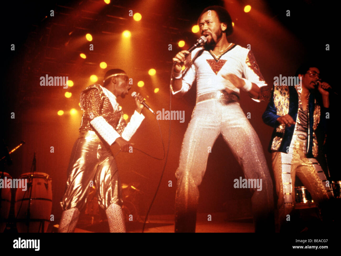 EARTH WIND & FIRE - groupe rock américain de 1979 avec Maurice blanc . Photo van Houten Banque D'Images