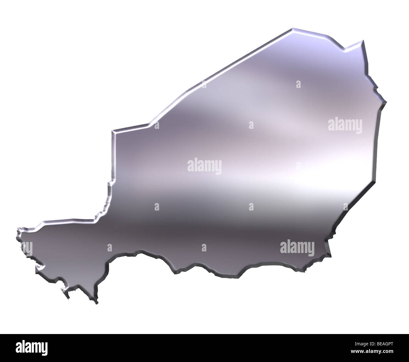 3d carte d'argent au Niger Banque D'Images