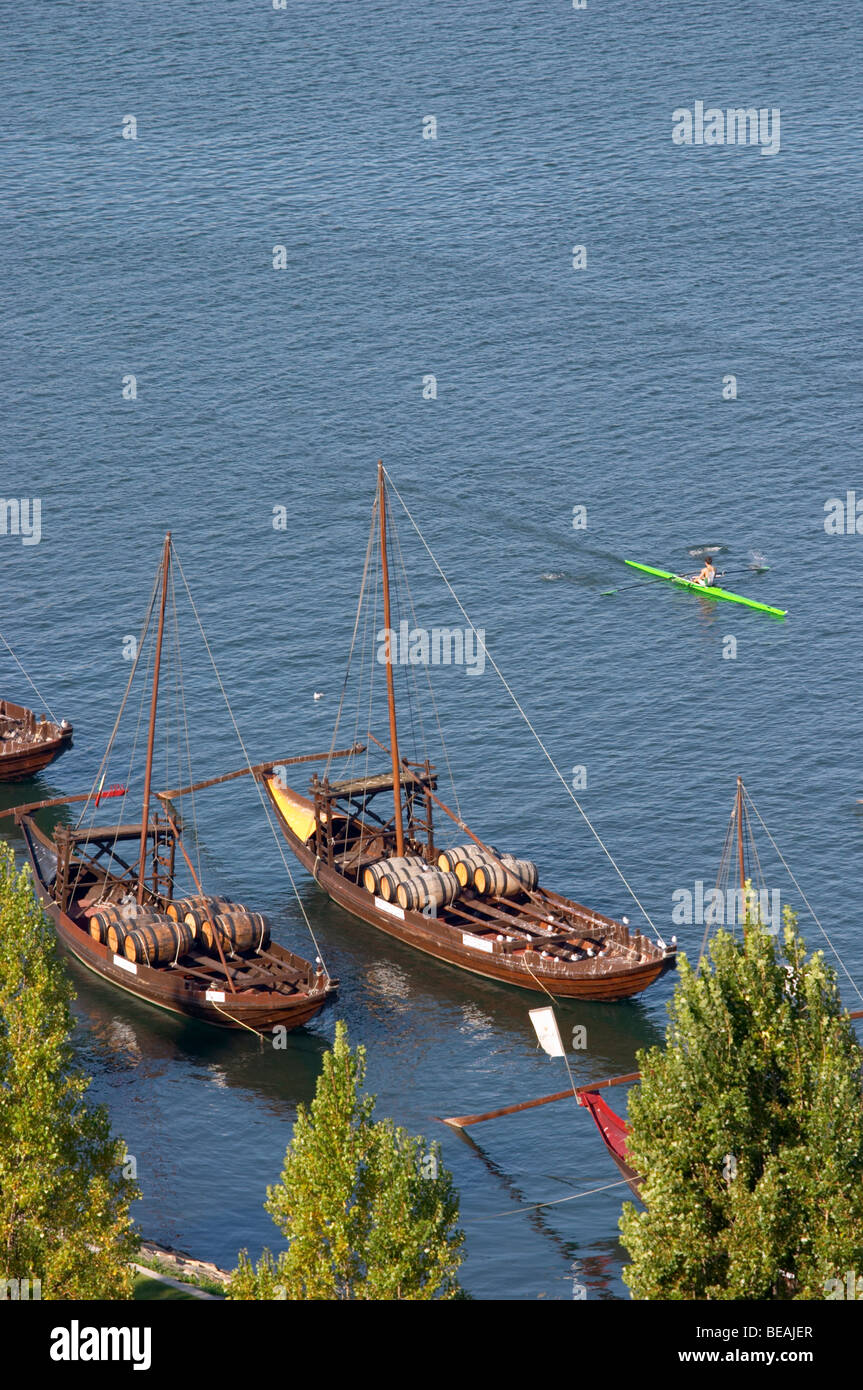 Barco rabelo voyage voile porto Portugal Banque D'Images