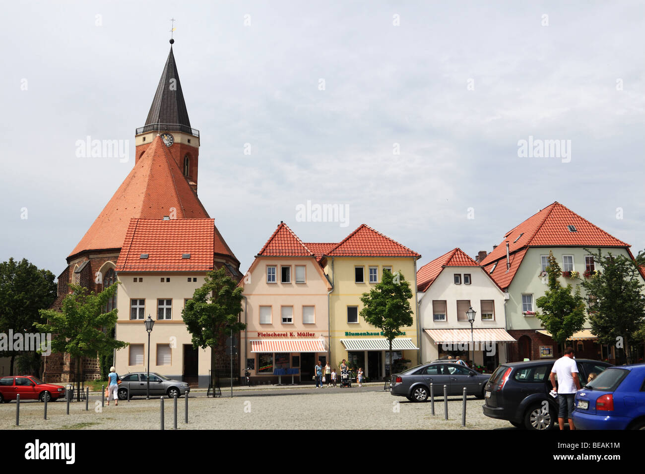 Calau marché, Brandenburg, Allemagne. Banque D'Images