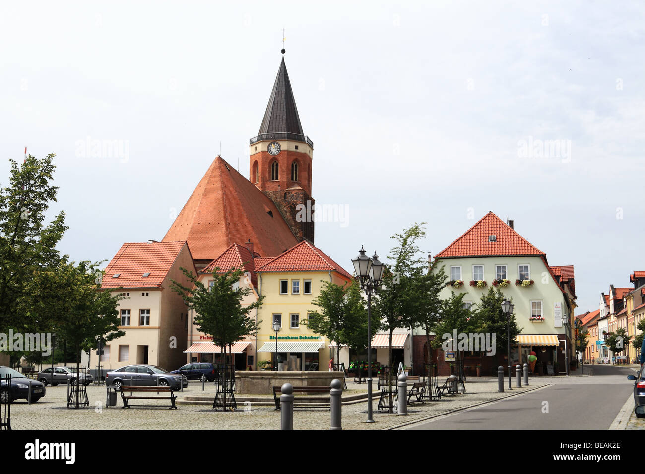 Calau marché, Brandenburg, Allemagne. Banque D'Images