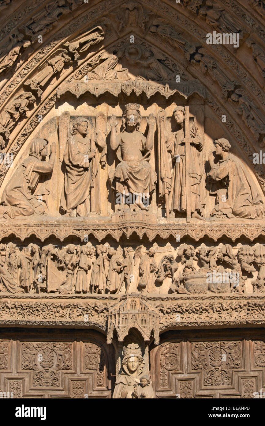 La cathédrale Santa Maria de la Regla détails sur l'aire d'accès de la Regla, Leon Espagne Castille et Leon Banque D'Images