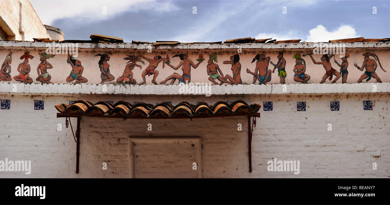 Peinture décorative sur une résidence à Ajijic, Mexique. Banque D'Images