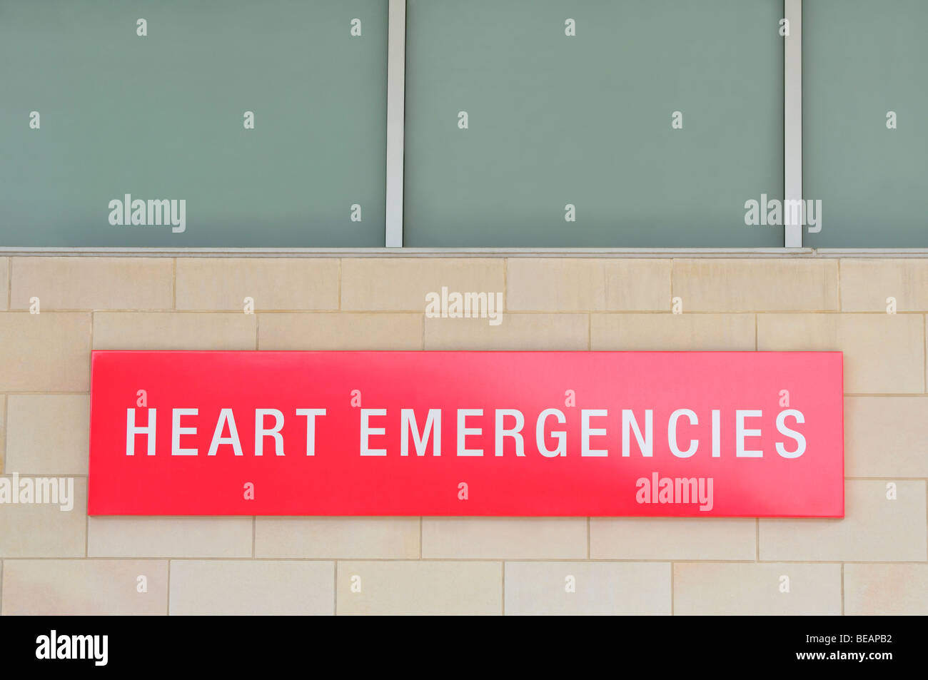 Urgence cardiaque signe sur un hôpital Banque D'Images